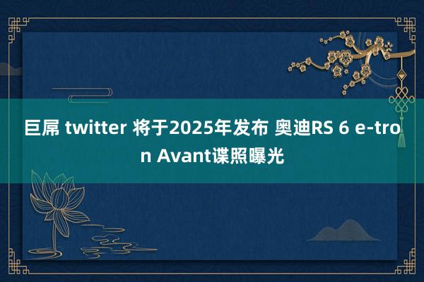 巨屌 twitter 将于2025年发布 奥迪RS 6 e-tron Avant谍照曝光