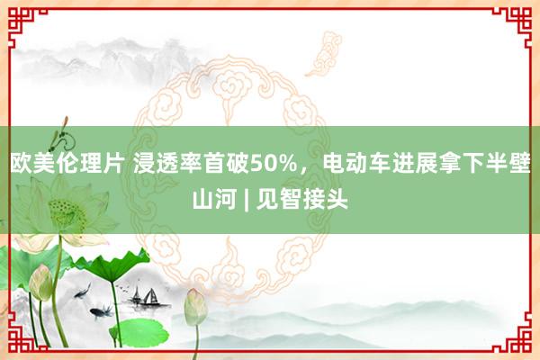 欧美伦理片 浸透率首破50%，电动车进展拿下半壁山河 | 见智接头