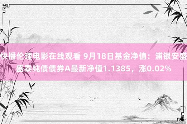 快播伦理电影在线观看 9月18日基金净值：浦银安盛盛泰纯债债券A最新净值1.1385，涨0.02%