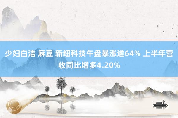 少妇白洁 麻豆 新纽科技午盘暴涨逾64% 上半年营收同比增多4.20%