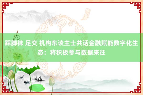 踩脚袜 足交 机构东谈主士共话金融赋能数字化生态：将积极参与数据来往