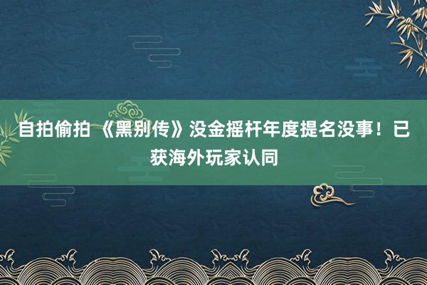 自拍偷拍 《黑别传》没金摇杆年度提名没事！已获海外玩家认同