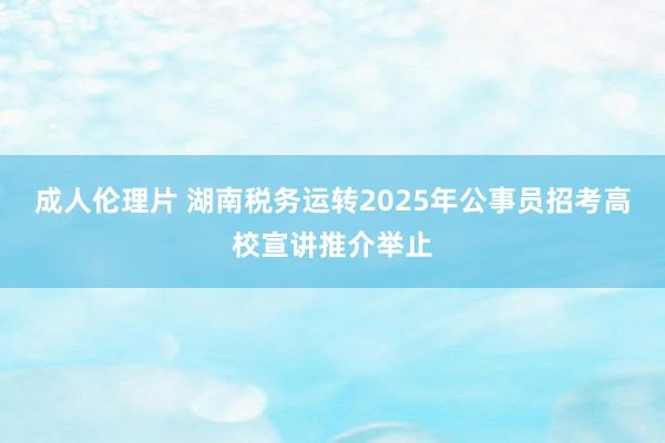 成人伦理片 湖南税务运转2025年公事员招考高校宣讲推介举止