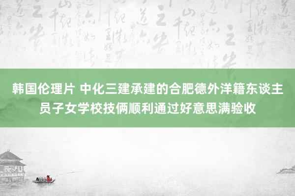 韩国伦理片 中化三建承建的合肥德外洋籍东谈主员子女学校技俩顺利通过好意思满验收