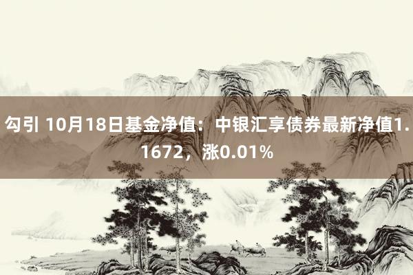 勾引 10月18日基金净值：中银汇享债券最新净值1.1672，涨0.01%