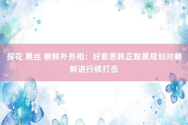 探花 黑丝 朝鲜外务相：好意思韩正黢黑规划对朝鲜进行核打击