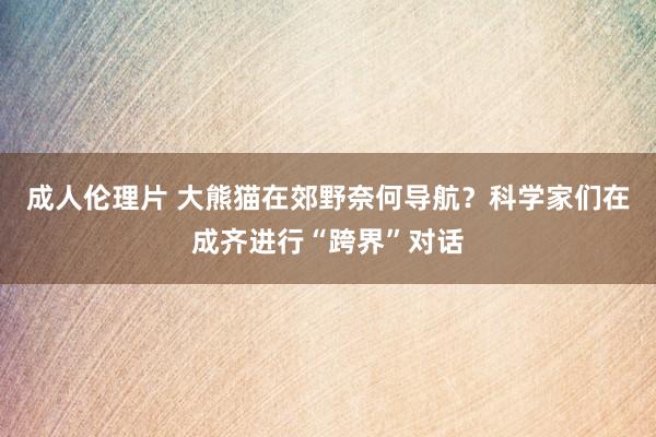 成人伦理片 大熊猫在郊野奈何导航？科学家们在成齐进行“跨界”对话