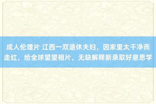 成人伦理片 江西一双退休夫妇，因家里太干净而走红，给全球望望相片，无缺解释新录取好意思学