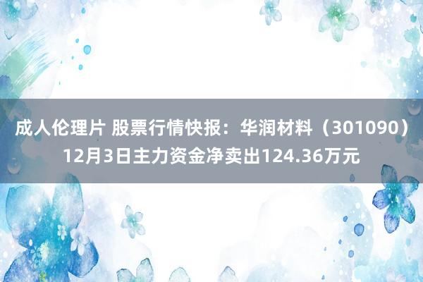 成人伦理片 股票行情快报：华润材料（301090）12月3日主力资金净卖出124.36万元