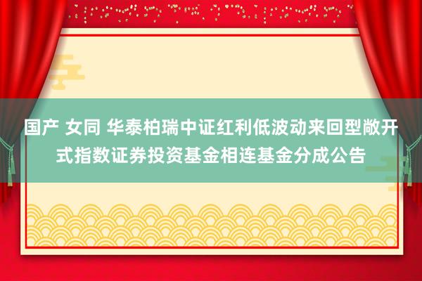 国产 女同 华泰柏瑞中证红利低波动来回型敞开式指数证券投资基金相连基金分成公告