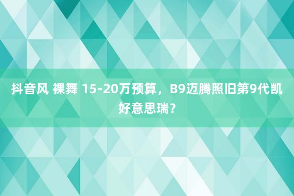 抖音风 裸舞 15-20万预算，B9迈腾照旧第9代凯好意思瑞？