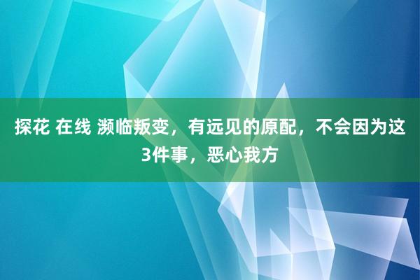 探花 在线 濒临叛变，有远见的原配，不会因为这3件事，恶心我方