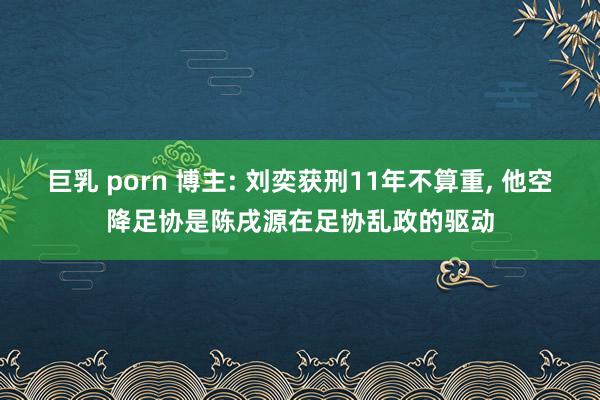 巨乳 porn 博主: 刘奕获刑11年不算重， 他空降足协是陈戌源在足协乱政的驱动