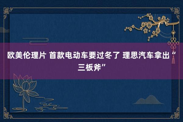 欧美伦理片 首款电动车要过冬了 理思汽车拿出“三板斧”