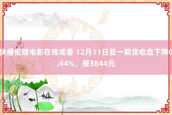 快播伦理电影在线观看 12月11日豆一期货收盘下降0.44%，报3844元