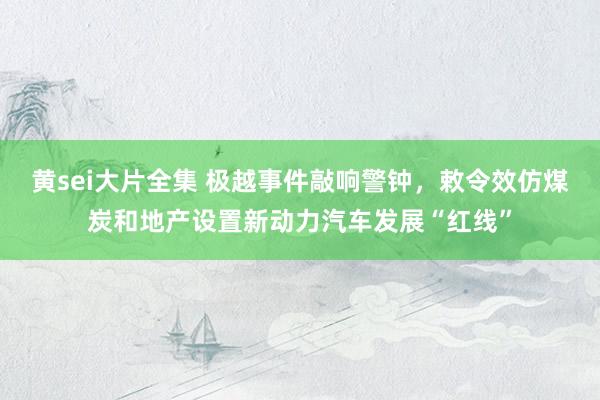 黄sei大片全集 极越事件敲响警钟，敕令效仿煤炭和地产设置新动力汽车发展“红线”