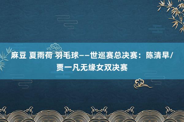 麻豆 夏雨荷 羽毛球——世巡赛总决赛：陈清早/贾一凡无缘女双决赛