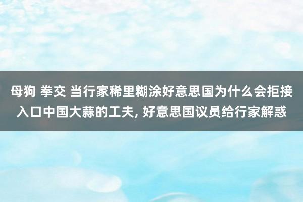 母狗 拳交 当行家稀里糊涂好意思国为什么会拒接入口中国大蒜的工夫， 好意思国议员给行家解惑