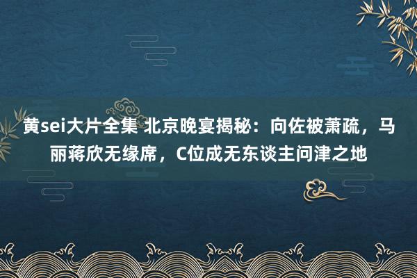 黄sei大片全集 北京晚宴揭秘：向佐被萧疏，马丽蒋欣无缘席，C位成无东谈主问津之地