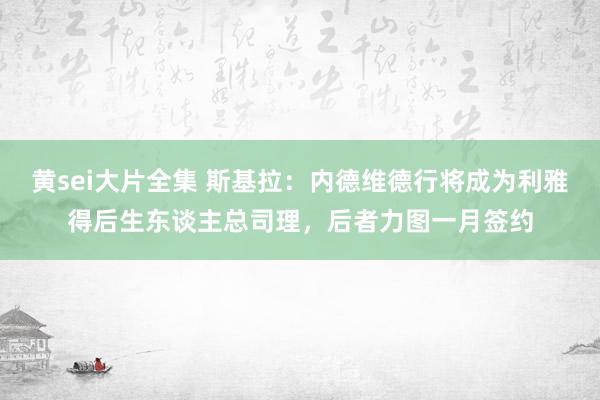 黄sei大片全集 斯基拉：内德维德行将成为利雅得后生东谈主总司理，后者力图一月签约