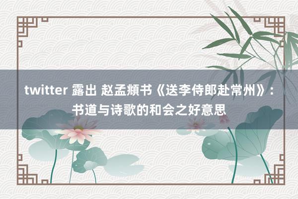 twitter 露出 赵孟頫书《送李侍郎赴常州》：书道与诗歌的和会之好意思